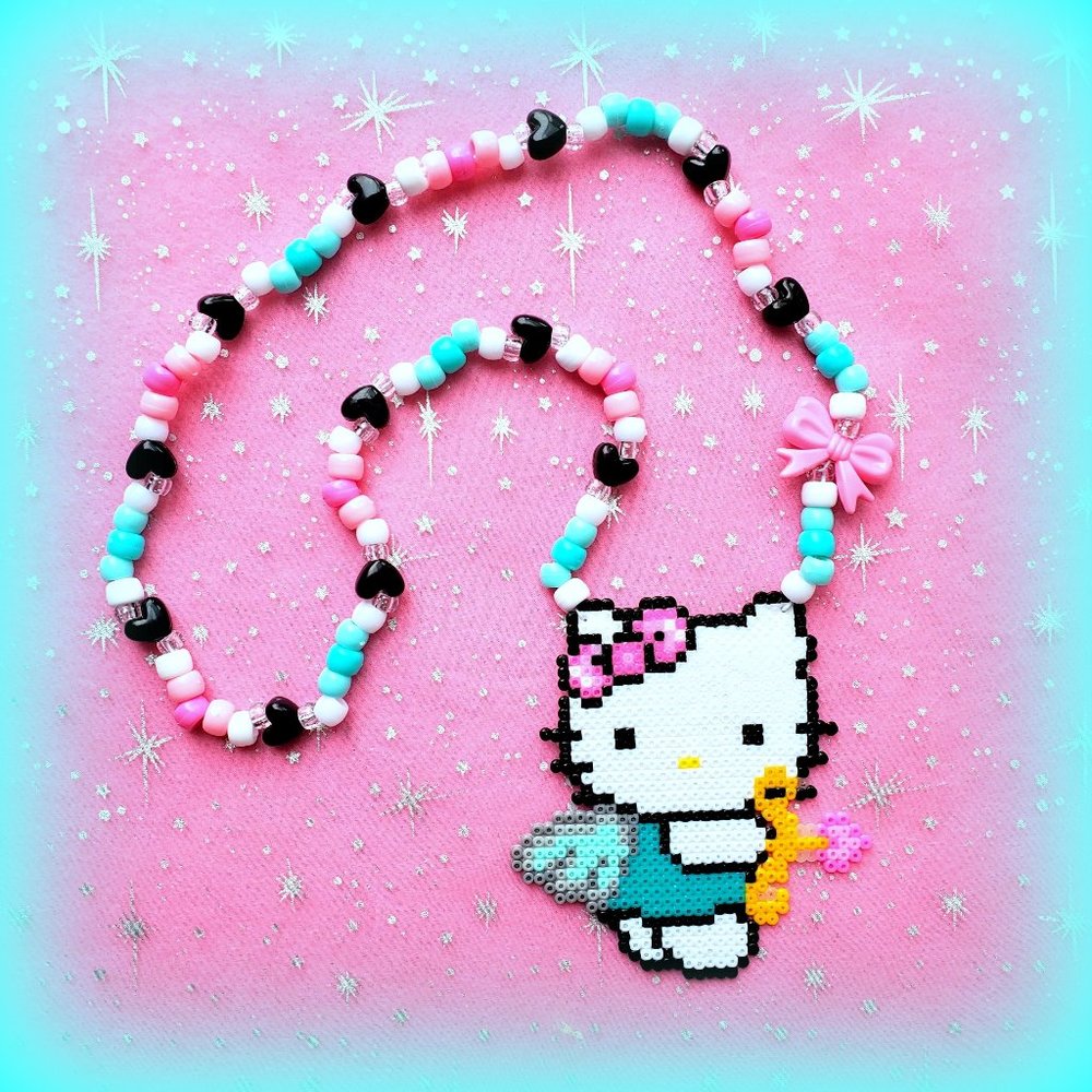 Hello Kitty Valentine's Day Cupid Kandi Necklace